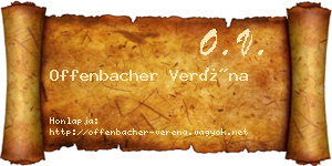 Offenbacher Veréna névjegykártya